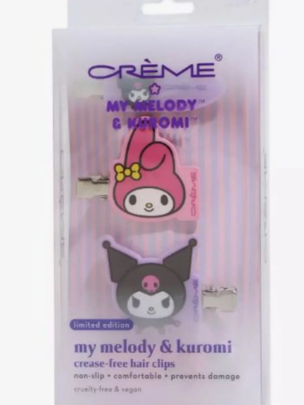 The Crème Shop My Melody & Kuromi Crease-Free Hair Clip Set
